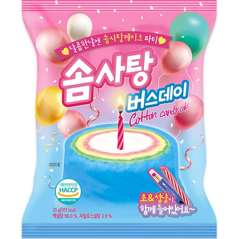 솜사탕 버스데이, 1개, 25g