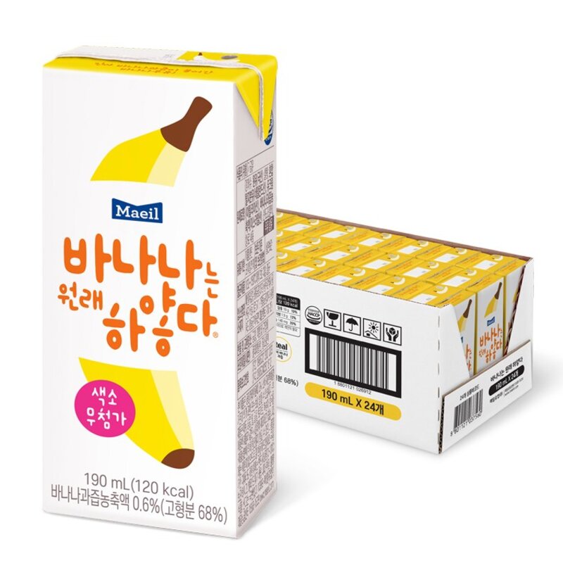 바나나는원래하얗다, 190ml, 24개