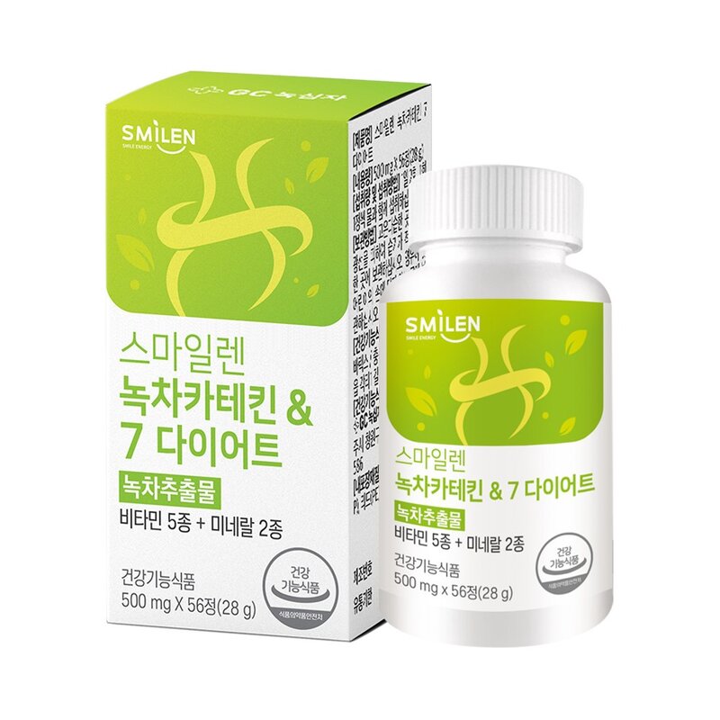 스마일렌 녹차카테킨 7 다이어트 56정X3통 12주분, 3개, 56g