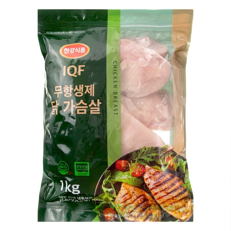 한강식품 IQF 무항생제 닭가슴살 (냉동), 1kg, 1개