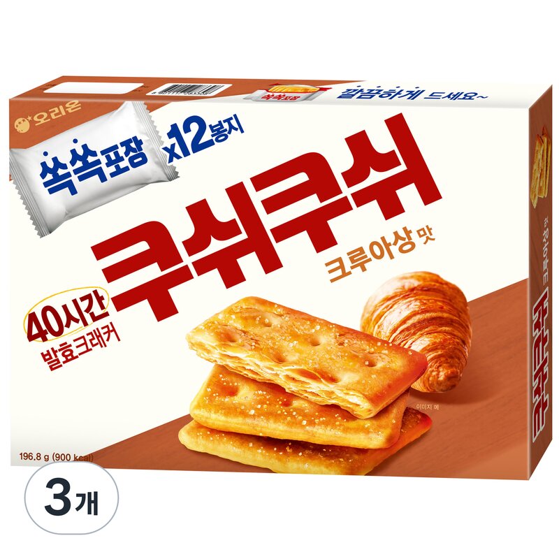 오리온 쿠쉬쿠쉬 크루아상맛, 196.8g, 2개