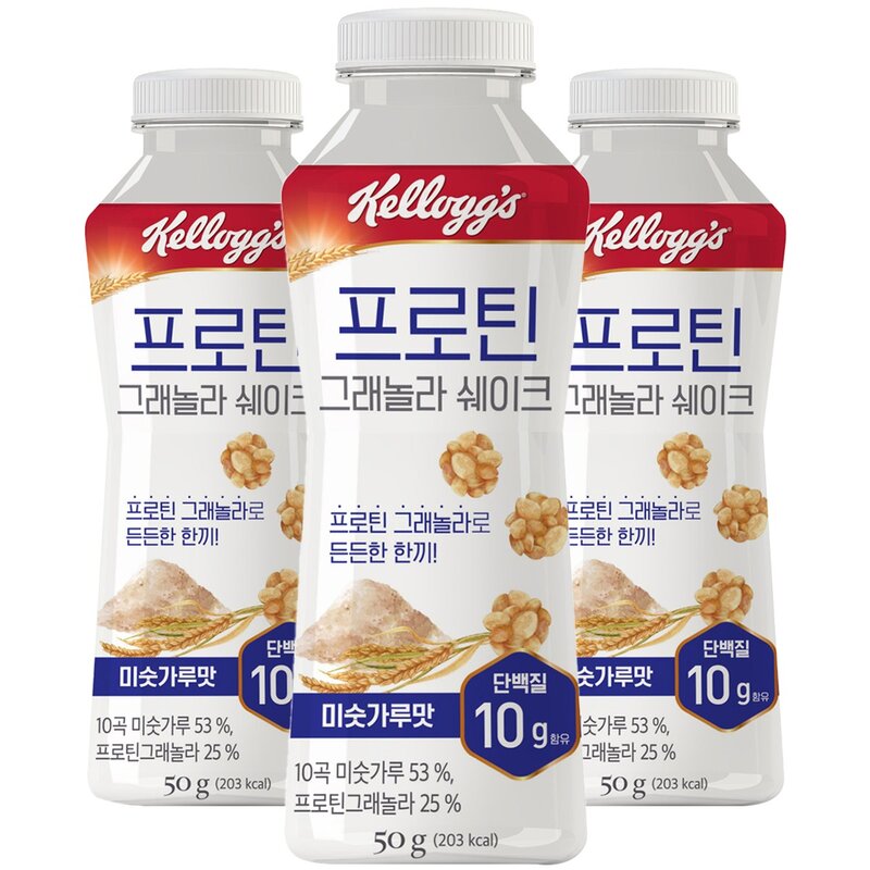 켈로그 프로틴그래놀라 쉐이크 미숫가루맛 시리얼, 50g, 12개