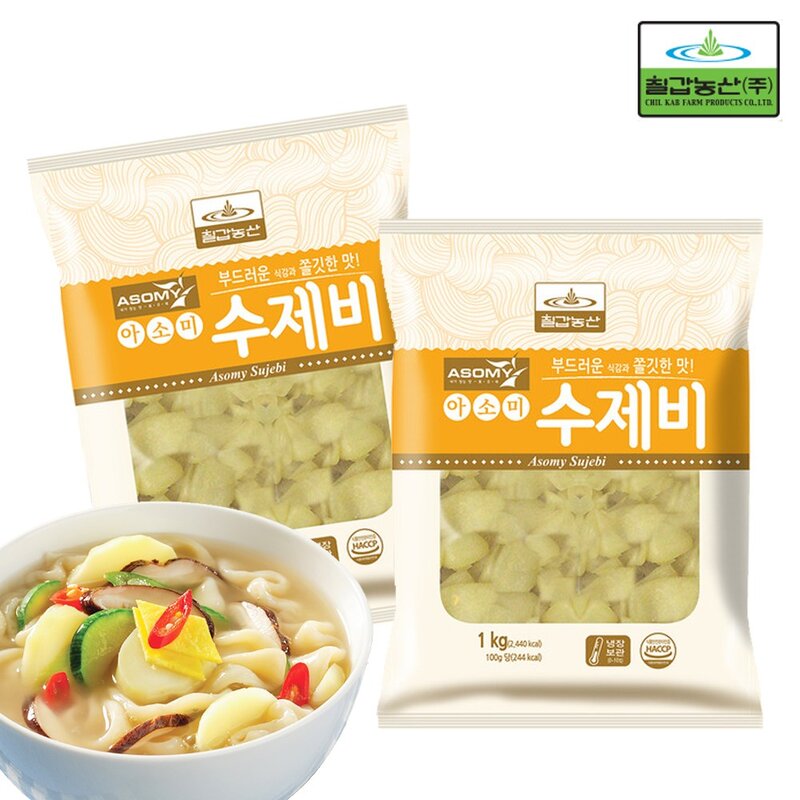 칠갑 아소미 수제비 2kg 1+1, 2개