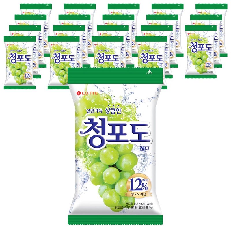 롯데웰푸드 청포도 캔디, 153g, 3개