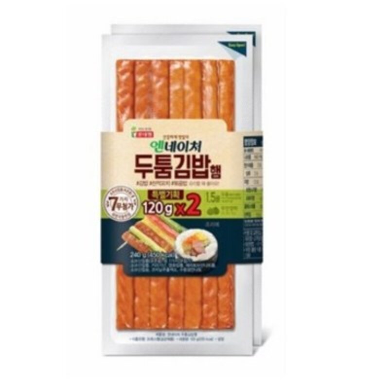 롯데 두툼김밥햄 120g+120g, 1개, 120g