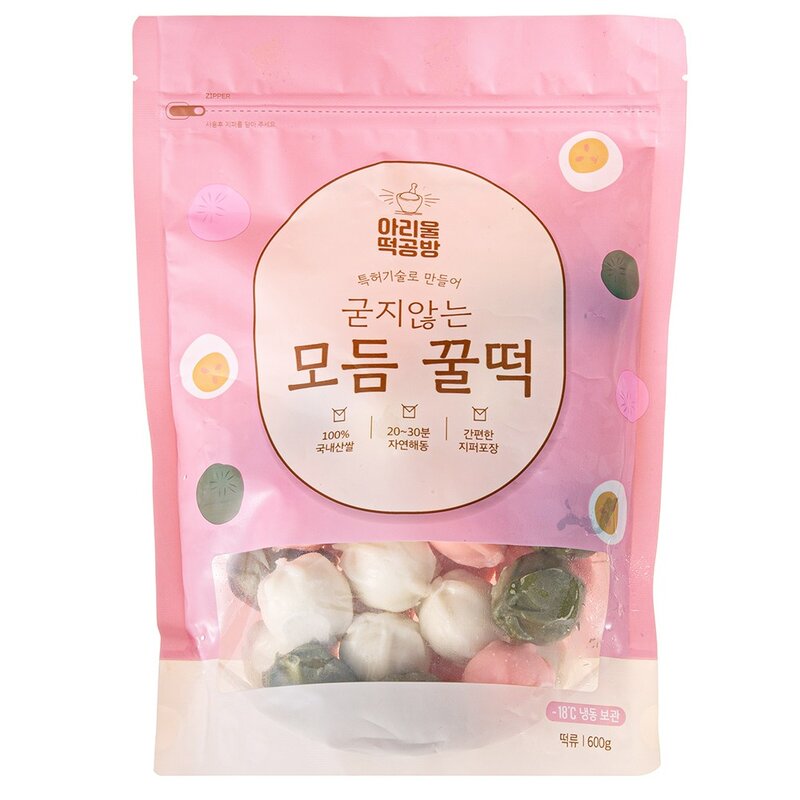 아리울떡공방 굳지않는 모듬 꿀떡 (냉동), 600g, 1개