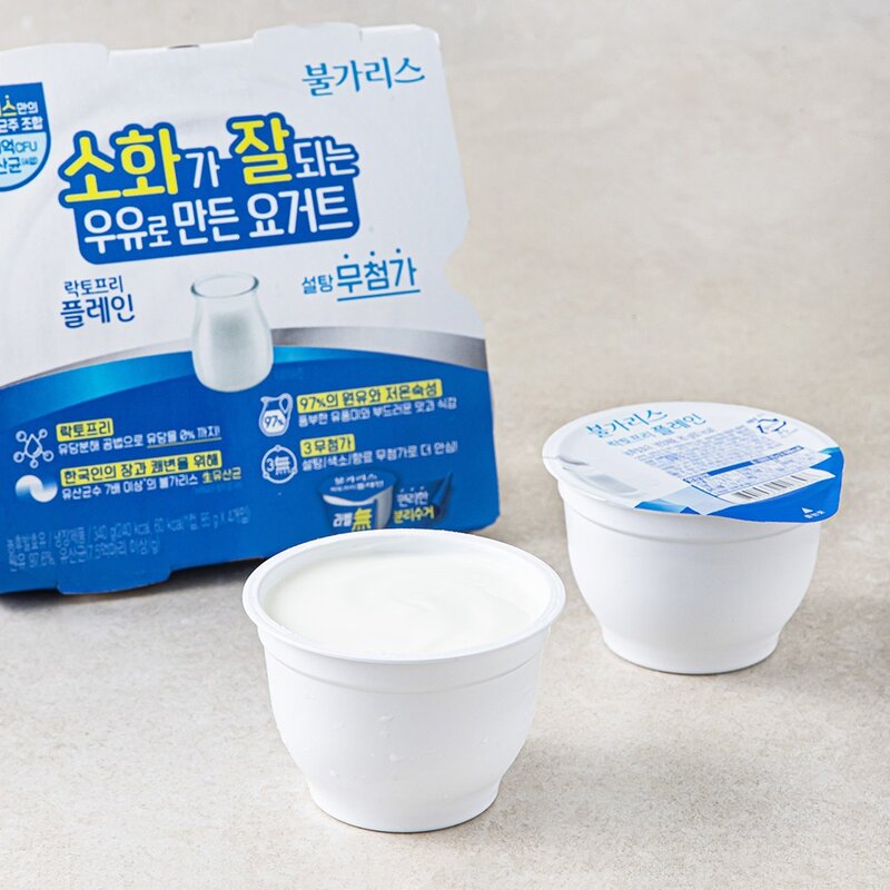 불가리스 락토프리 플레인 요거트 4개입, 85g, 8개