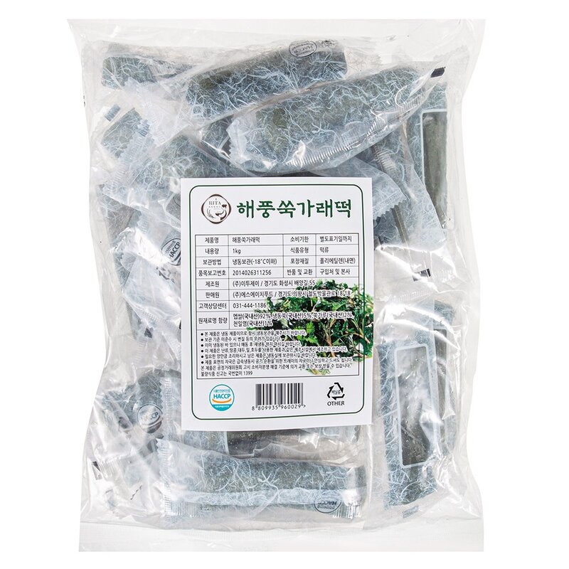 해풍쑥 가래떡 (냉동), 1kg, 1개