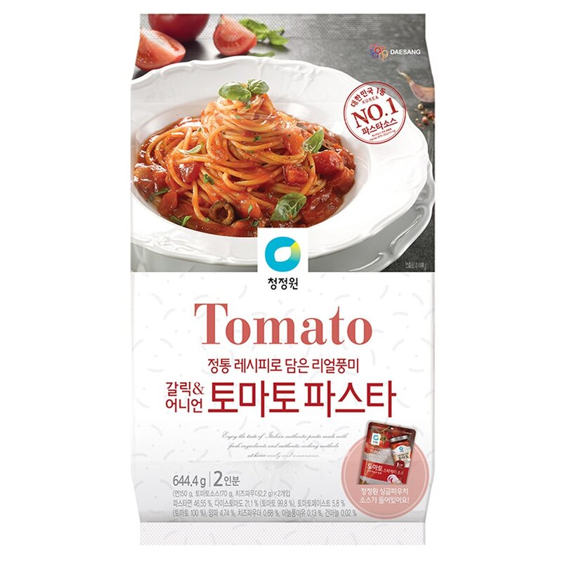 청정원 갈릭&어니언 토마토 파스타, 644.4g, 1개