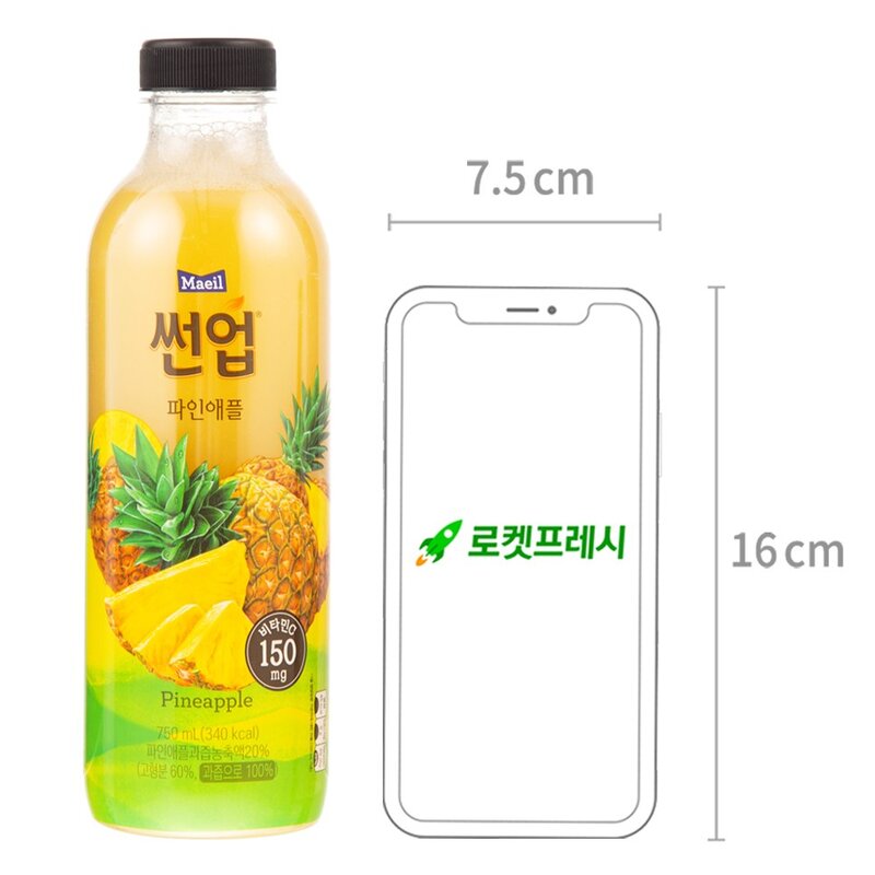 썬업 파인애플 주스, 750ml, 1개