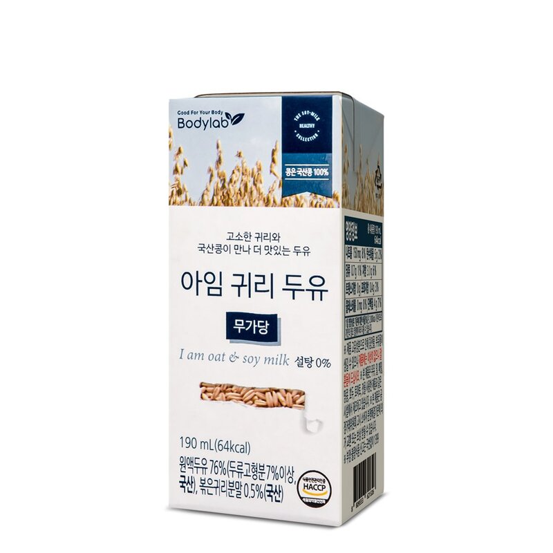 바디랩 아임 귀리 두유 무가당, 190ml, 48개