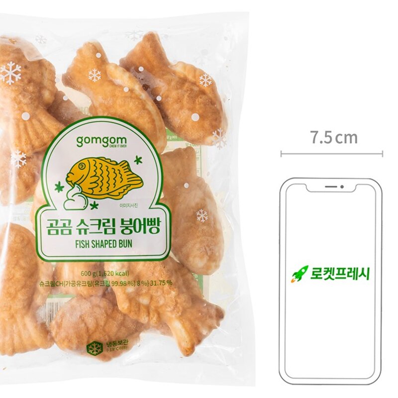 곰곰 슈크림 붕어빵, 600g, 1개