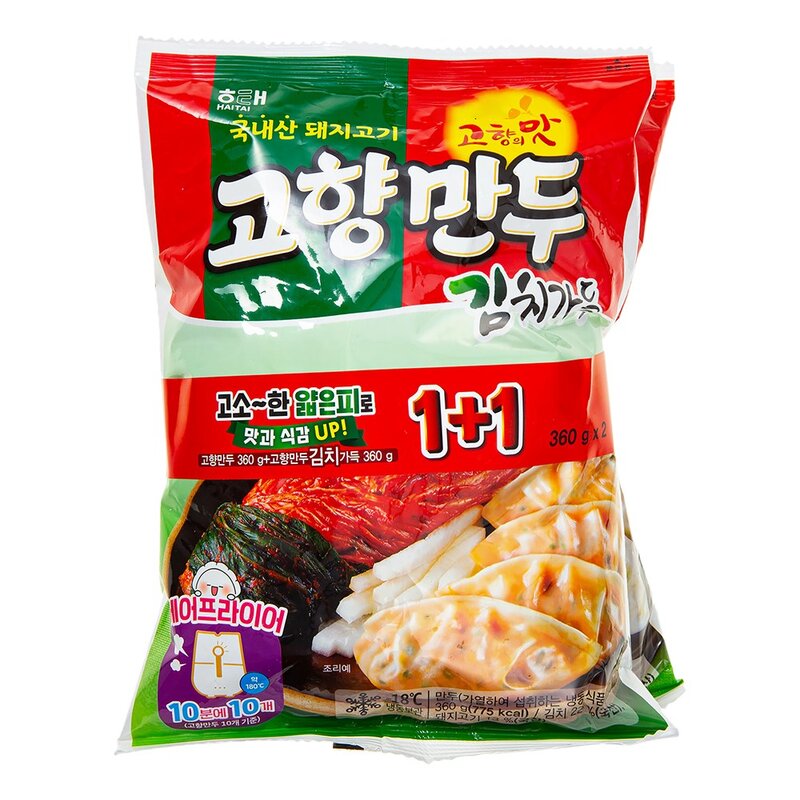 해태 고향만두 360g + 김치가득 360g 세트 (냉동), 1세트