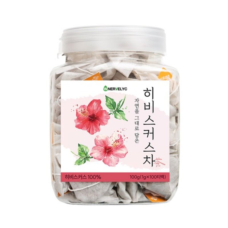 이너블릭 히비스커스 차 100티백 PLA 친환경 필터, 1g, 100개입, 1개