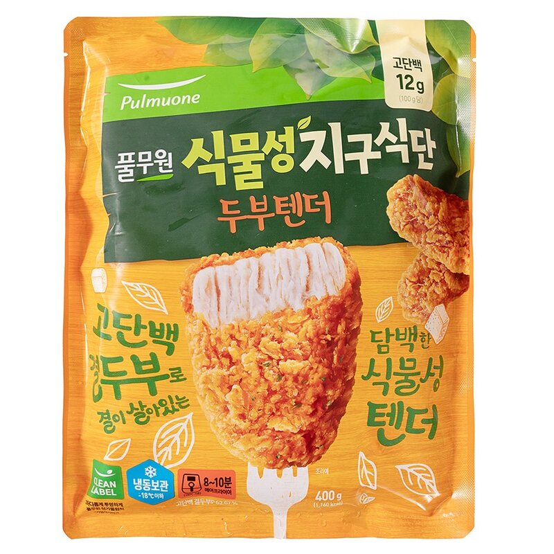 풀무원 지구식단 식물성 두부텐더 (냉동), 400g, 1개