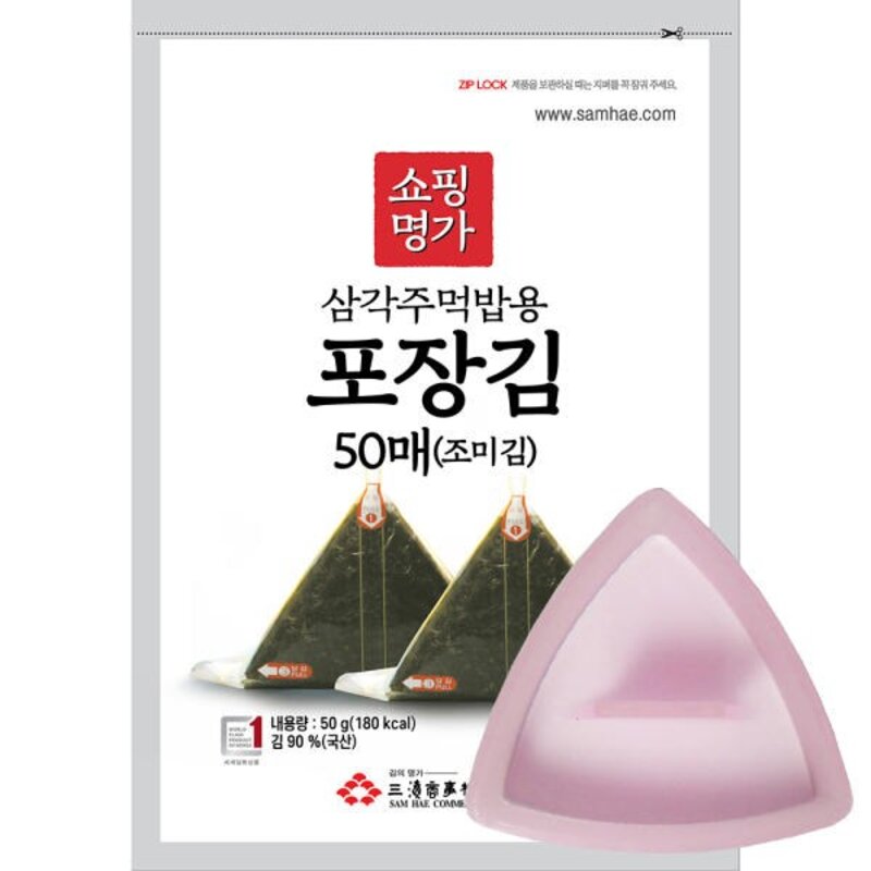 명가김 삼각김밥김 50매+삼각틀1개 구성상품, 선택01-50매(무조미김)+삼각틀1개