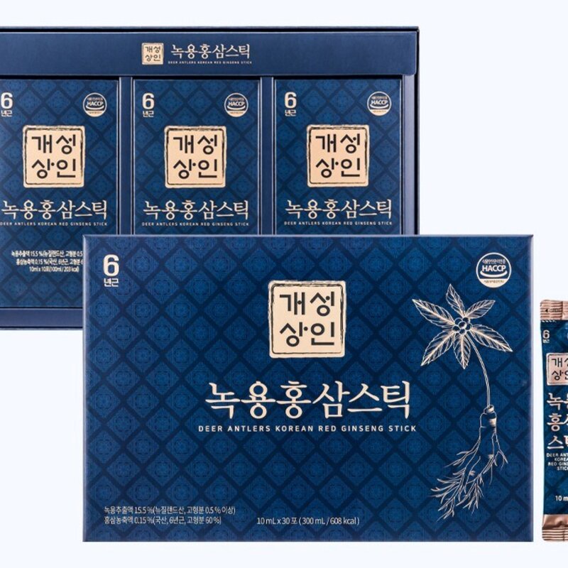 개성상인 녹용 홍삼 스틱 30개입 + 쇼핑백, 300ml, 1개