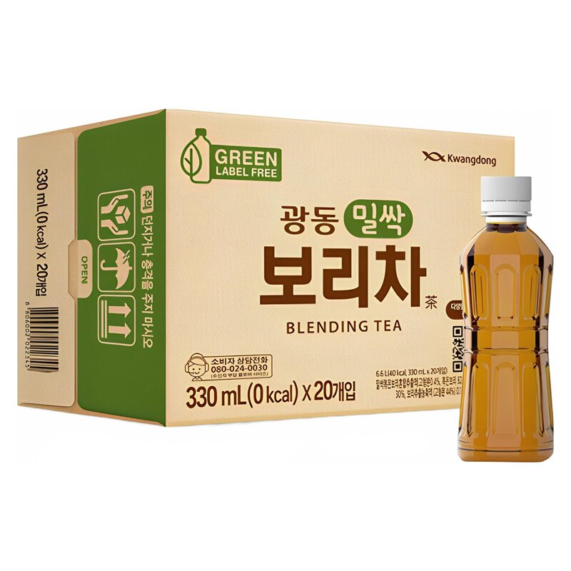 광동제약 밀싹 보리차 무라벨, 1.5L, 12개