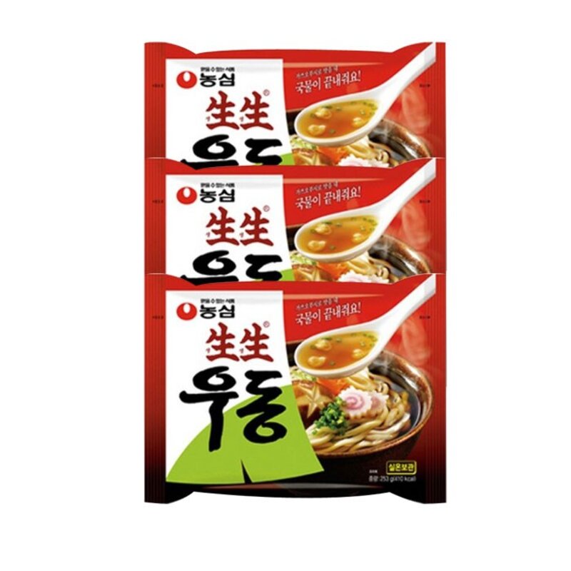 생생우동 봉지, 253g, 12개