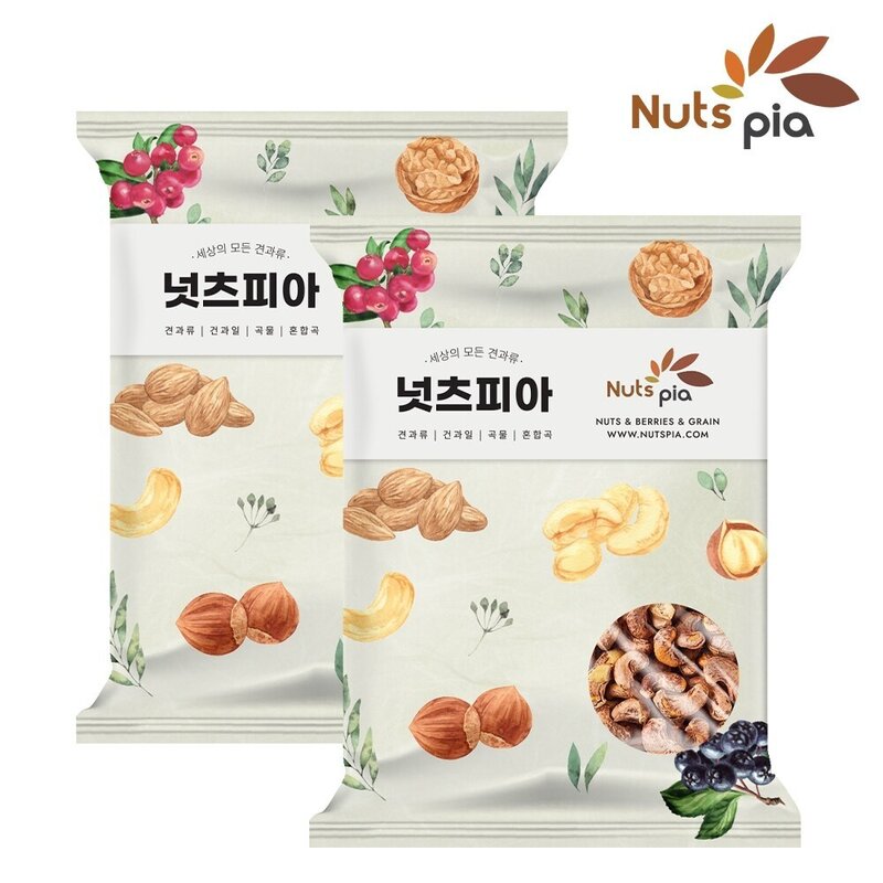 [넛츠피아] 구운 통 캐슈넛 500g x 2봉(총 1kg), 2개