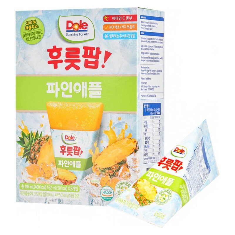 돌 후룻팝 파인애플 8p, 496ml, 1개