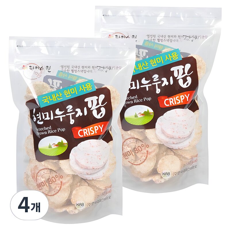 라이스웰 현미누룽지팝, 120g, 4개