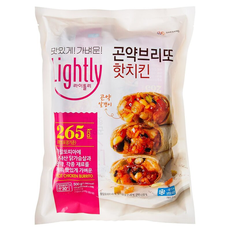 대상 라이틀리 곤약브리또 핫치킨 4입 (냉동), 500g, 1개