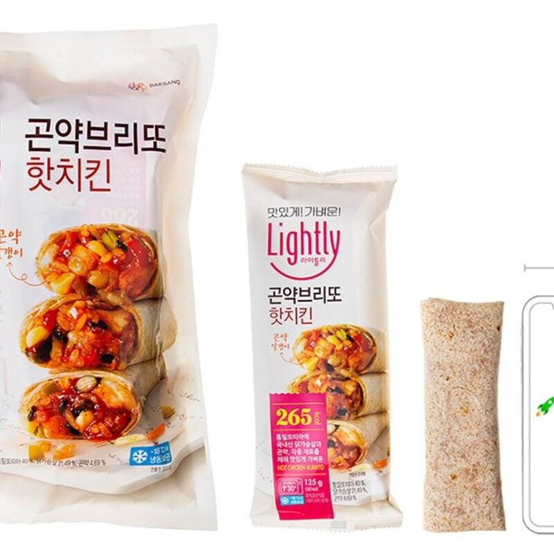 대상 라이틀리 곤약브리또 핫치킨 4입 (냉동), 500g, 1개