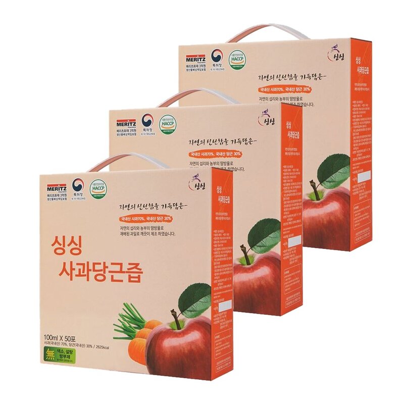 싱싱 사과당근즙, 100ml, 50개