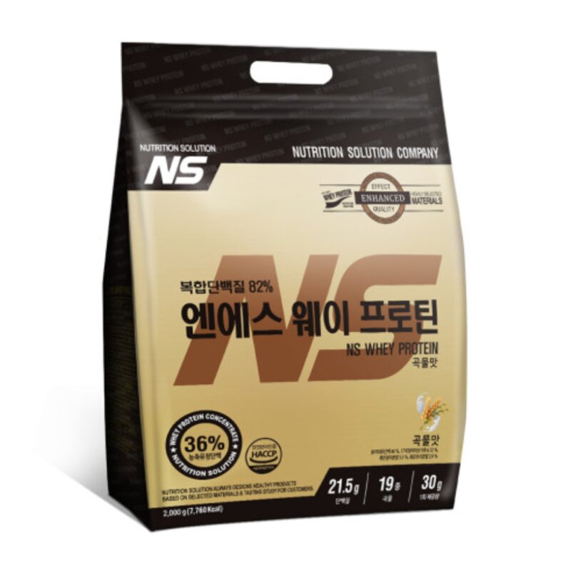 NS 웨이 프로틴 곡물맛 2kg 헬스보충제 단백질보충제 유청단백질가루 단백질쉐이크 프로틴, 1개