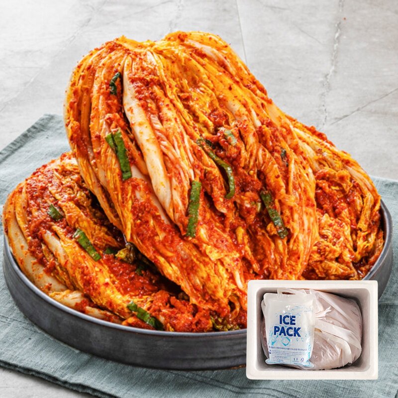 완찬 시원한 고향 배추김치 아이스박스 포장, 2kg, 1개