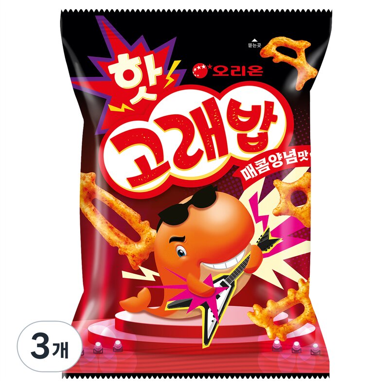 오리온 고래밥 핫 매콤양념맛, 56g, 3개