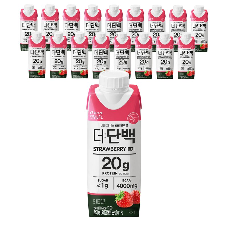 더단백 빙그레 건강tft 드링크 딸기, 250ml, 36개