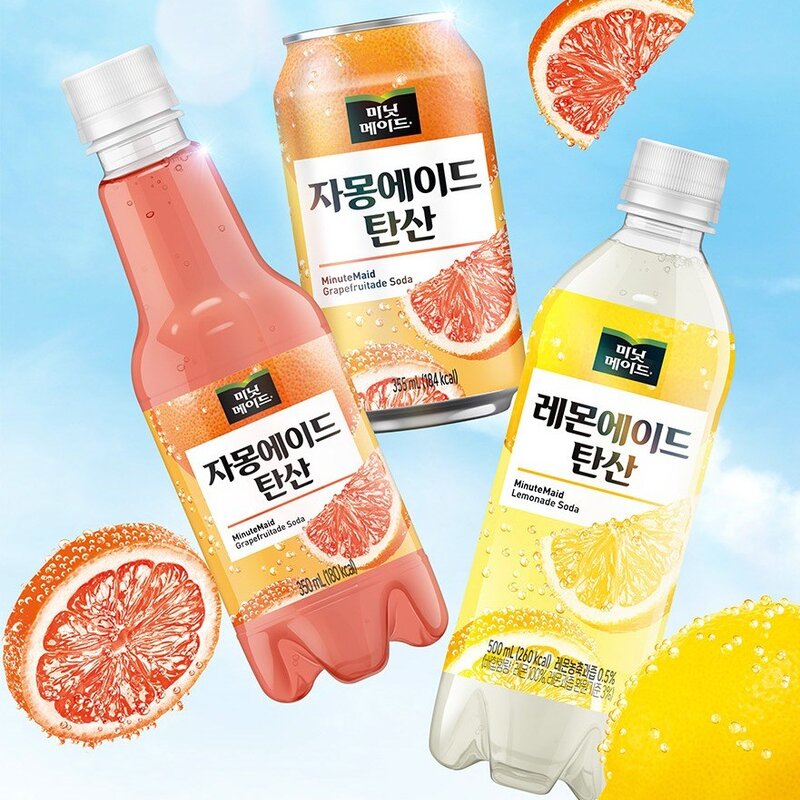 미닛메이드 자몽에이드 탄산, 350ml, 24개