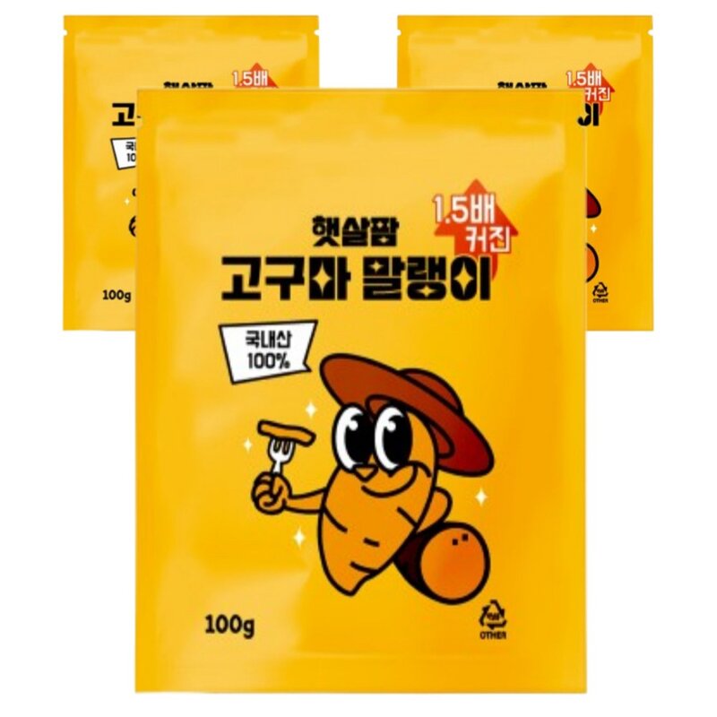 햇살팜 국산 고구마 말랭이, 100g, 3개