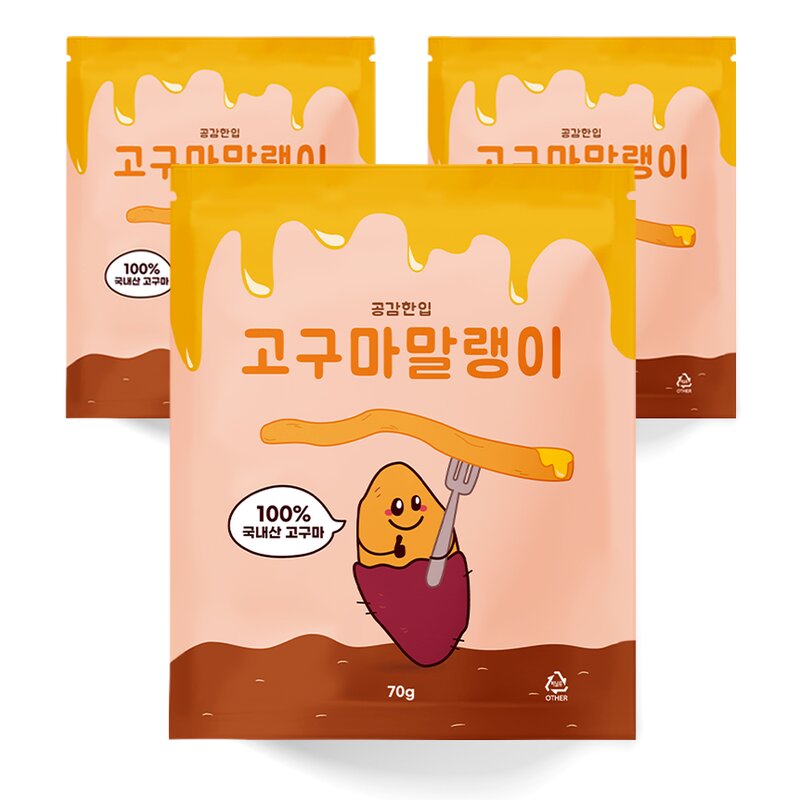 공감한입 국산 해남 고구마말랭이 1세트, 60g, 5개