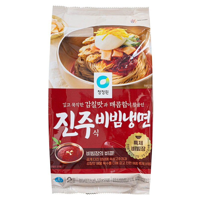 청정원 진주식 비빔냉면, 344g, 2개