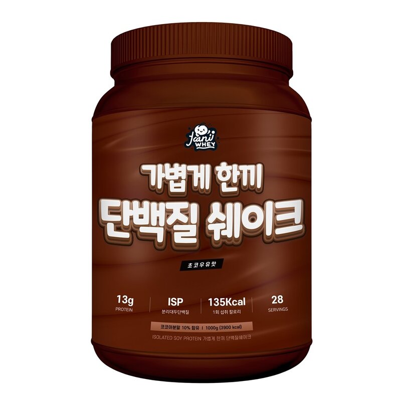 자니웨이 가볍게한끼 식사대용 프로틴 단백질쉐이크 초코맛, 1개, 1kg