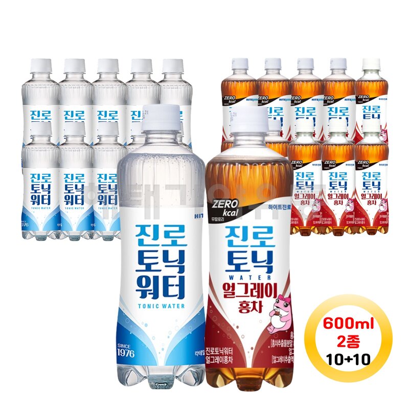 하이트진로 토닉워터 600ml (토닉10+홍차10) 20개, 1세트