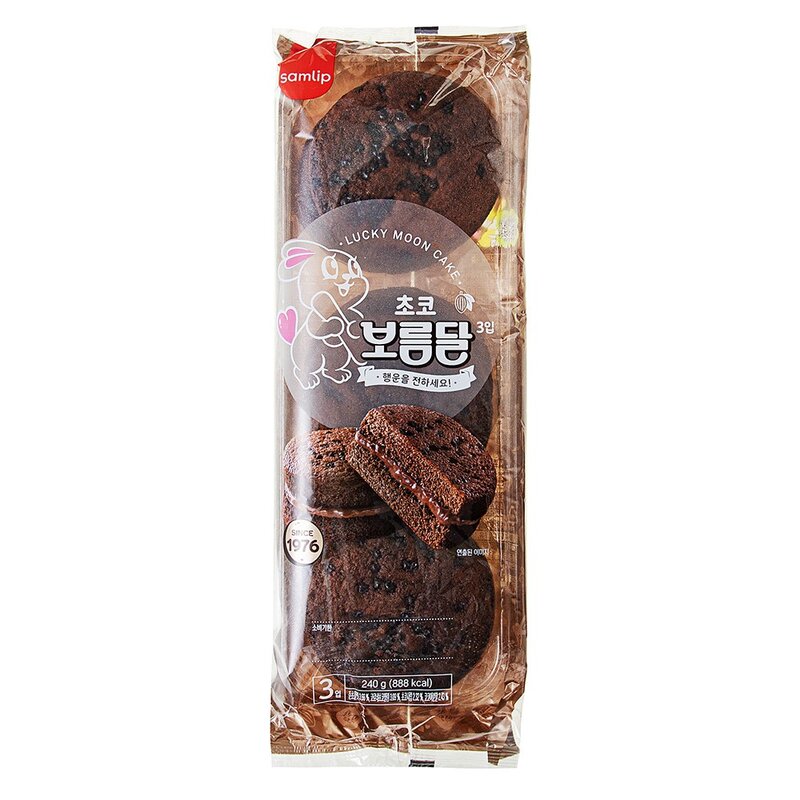 삼립 초코 보름달 빵 3개입, 240g, 1개