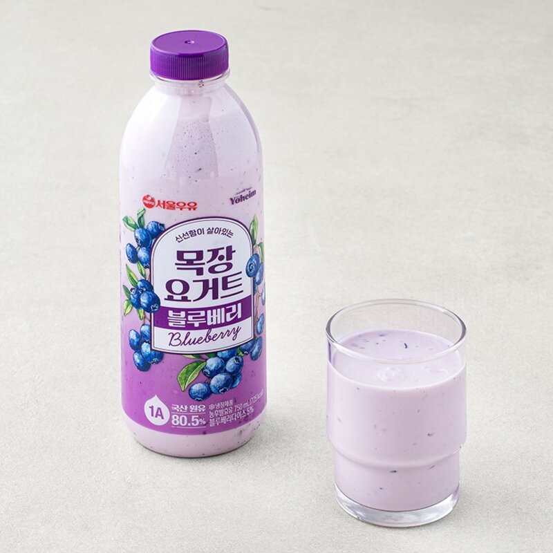 서울우유 신선함이 살아있는 목장 요거트 블루베리, 750ml, 1개