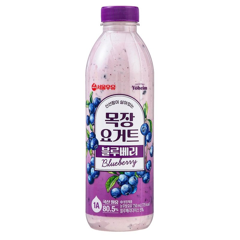 서울우유 신선함이 살아있는 목장 요거트 블루베리, 750ml, 1개