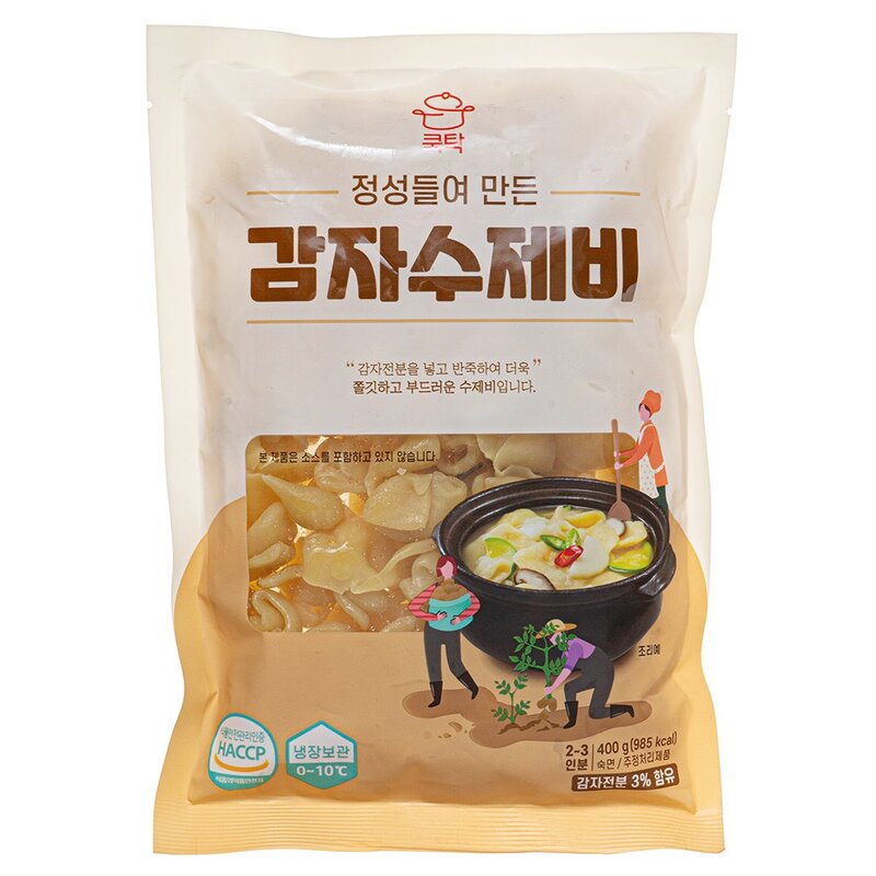 쿡탁 감자수제비, 400g, 1개