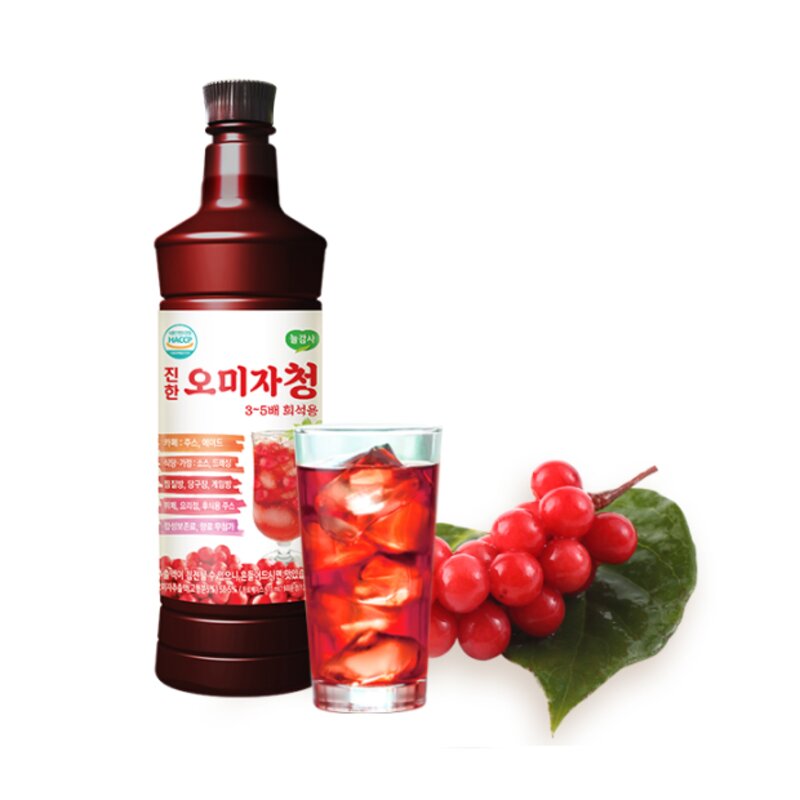 광야 진한 오미자청 970ml X 2개, 1개