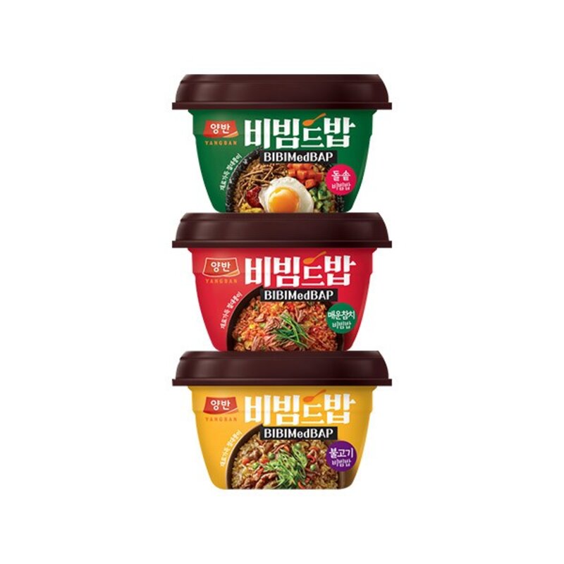 동원 양반 비빔드밥 3종 (불고기 돌솥 매운참치) 컵밥, 1세트, 3개, 815.5g