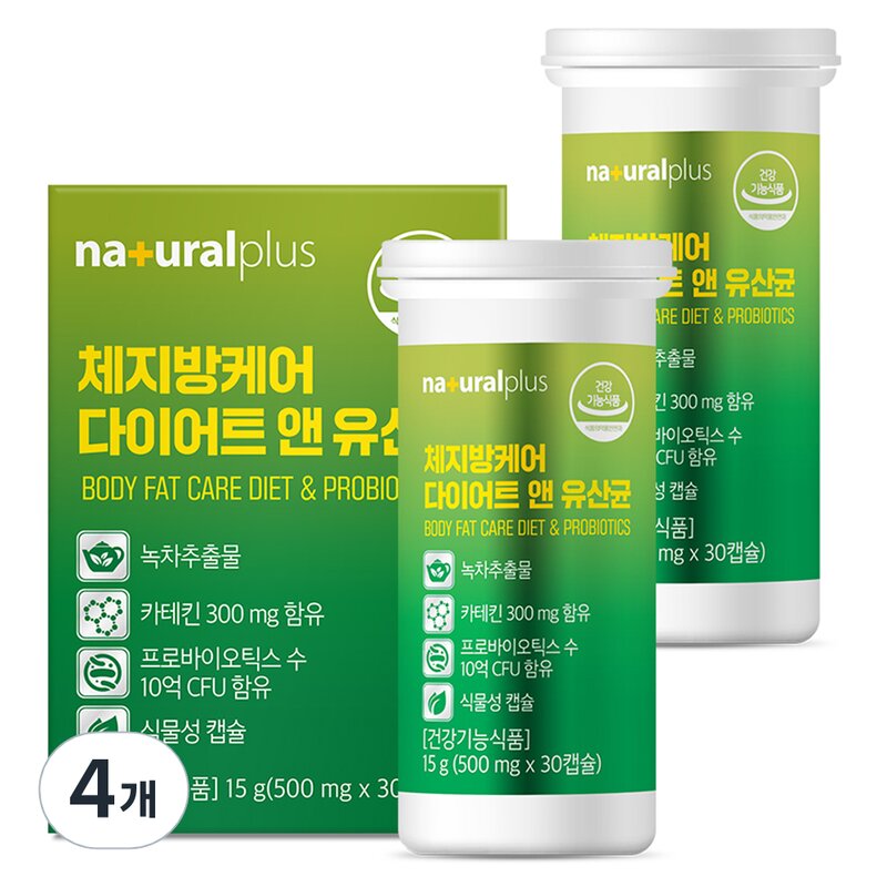 내츄럴플러스 체지방케어 다이어트 앤 유산균 15g, 6개, 30정