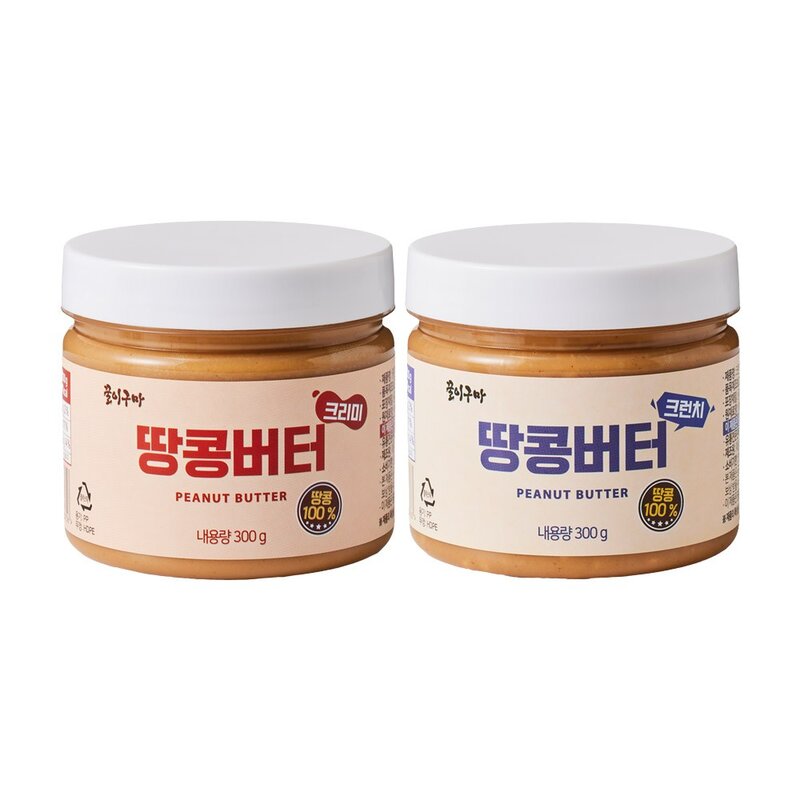 꿀이구마 땅콩잼 크리미+크런치 땅콩버터 300g 2종