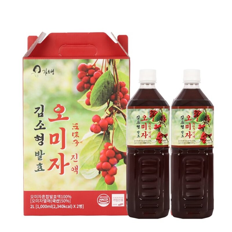 김소형 발효 오미자진액 1 000ml x 2병 1박스, 1L, 2개