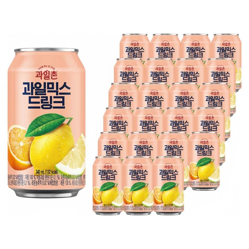 해태htb 과일촌 과일믹스 드링크, 24개, 24개, 340ml