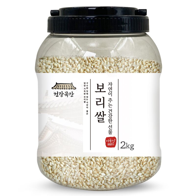 건강곡간 미국산 보리쌀, 2kg, 4개